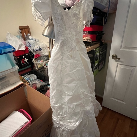 Wedding Dress with train, Petticoat, Veil - Picture 6 of 8